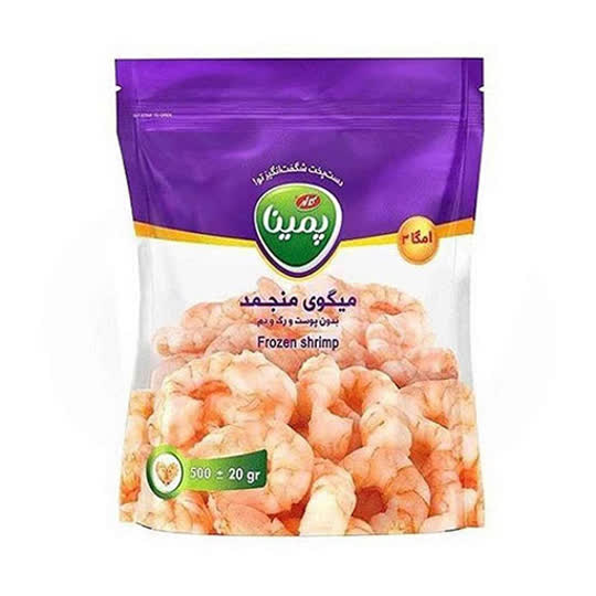 میگو پاک شده پمینا آماده پخت با کیفیت فرآوری مطلوب